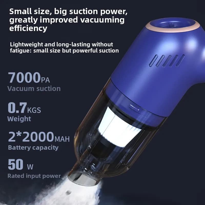 Aspirapolvere Portatile Wireless ad Alta Potenza, Mini Aspiratore per Auto e Casa