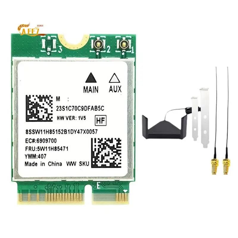AEE7-RTL8922AE Wifi7 Card+Rotating Antenna 2.4G/5G/6G 6338Mbps Bluetooth5.4 M.2 NGFF Wireless Wifi Adapter Card For Win10/11