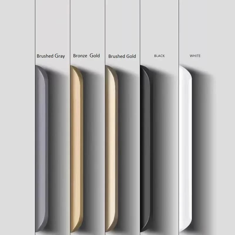 80-1200mm Aluminum Invisible Cabinet Handles,Edge-Sealed Drawer Pulls, Modern Curved Wardrobe Door Handles for Kitchen Furniture