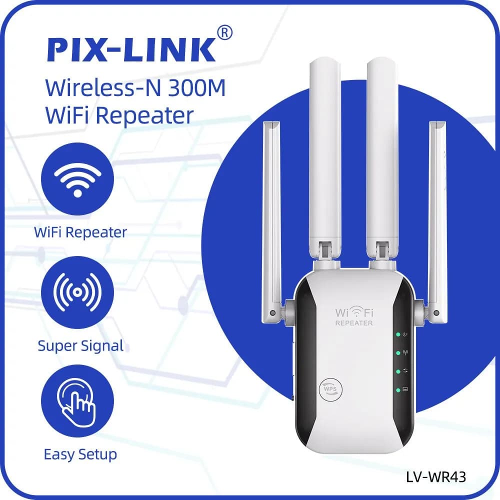 PIX-LINK WR43 ripetitore WiFi più veloce Extender Signal Booster WiFi Range Extender amplificatore a copertura a lungo raggio con porta Ethernet
