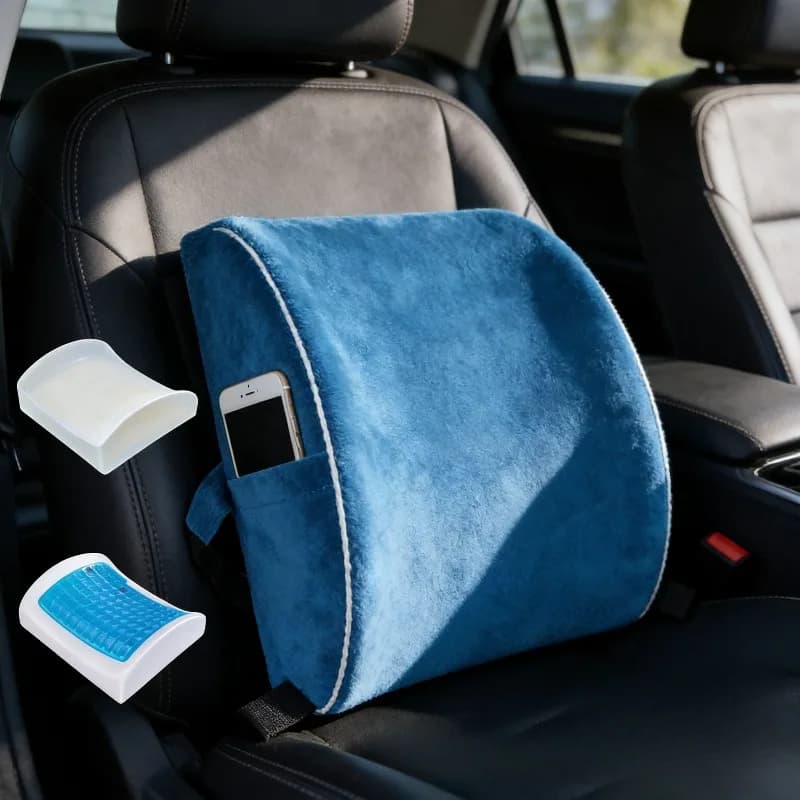 Cuscino Lombare in Gel Memory Foam per Ufficio e Auto, Supporto Schiena Fresco e Confortevole per l'Estate, Aiuto Essenziale per Alleviare il Dolore