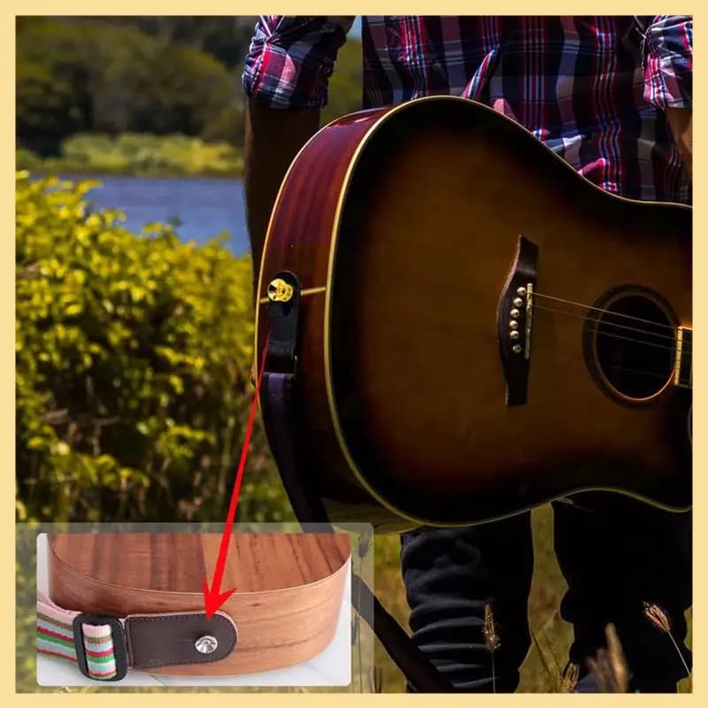 AA90-12 Pz Cinghia per chitarra Serrature Bottoni Perni terminali in metallo con viti di montaggio per chitarra elettrica classica acustica Basso Ukulele