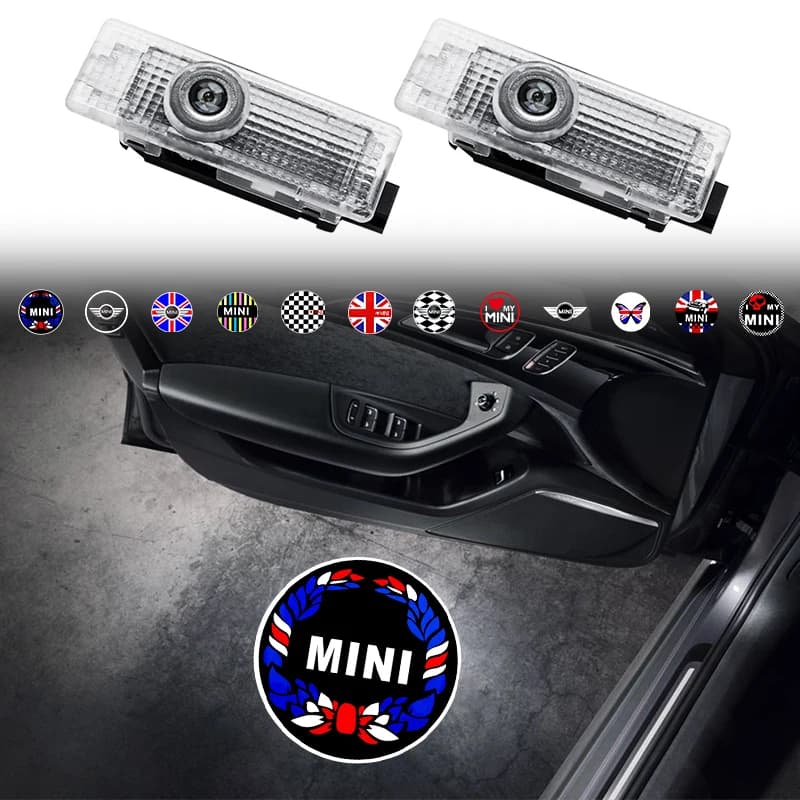 2 Pezzi Luci di Benvenuto a LED per Portiere Auto, Proiettori per BMW Mini Cooper One S JCW Countryman R56 R50 R53 F56 F55 R60, Accessori