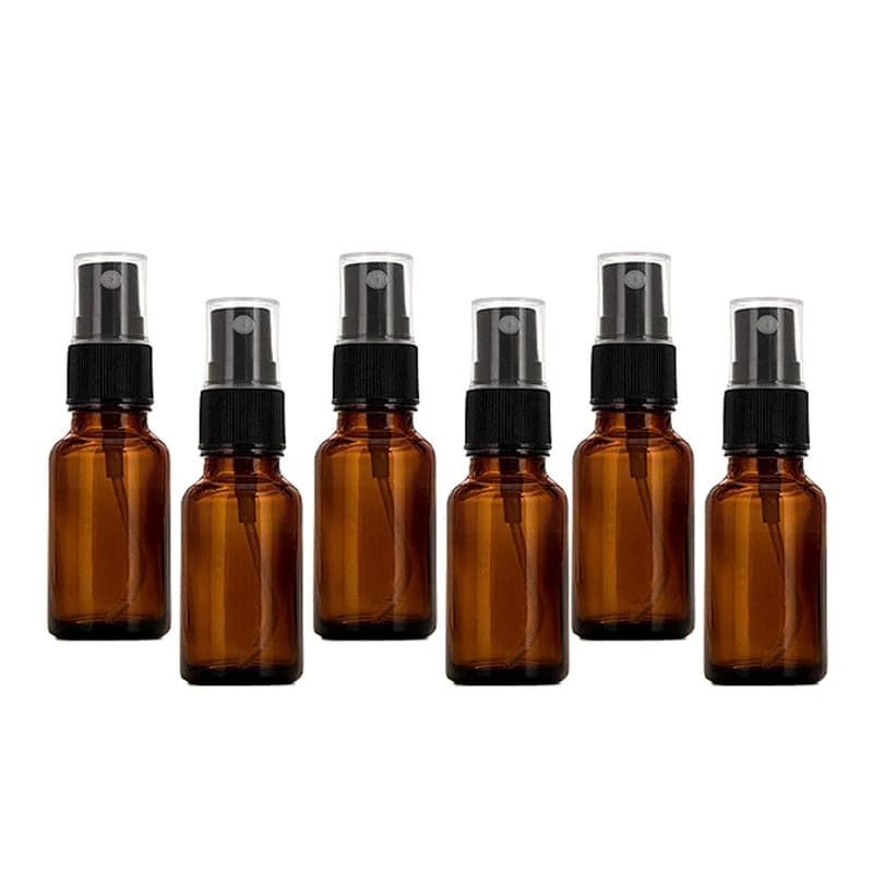 12 pz 10 ml 20 ml 30 ml 50 ml 100 ml Bottiglia con contagocce in vetro ambrato Bottiglia con pipetta cosmetica liquida Bottiglia spray in vetro ambrato per olio essenziale