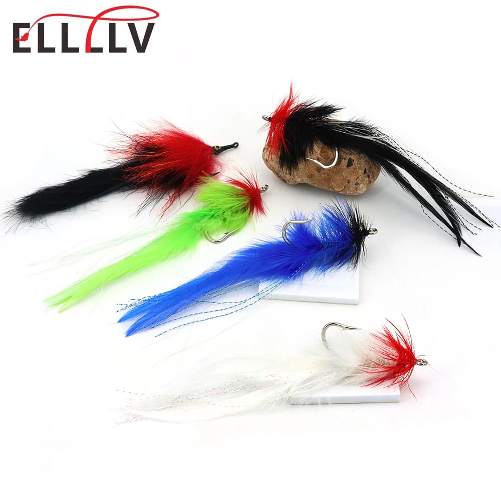 Ellllv 5,9′′ 3/0 # Esca con streamer a coda di coniglietto a bocca lunga con gancio 5/0 # Gancio Seaducer Fly Pesca in acqua salata Baitfish per Redfish Tarpon