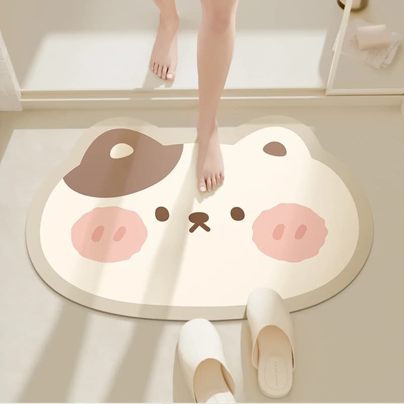 Cartone animato diatomea fango assorbente cuscino bagno porta del bagno poggiapiedi tappetino antiscivolo WC WC piccolo tappeto