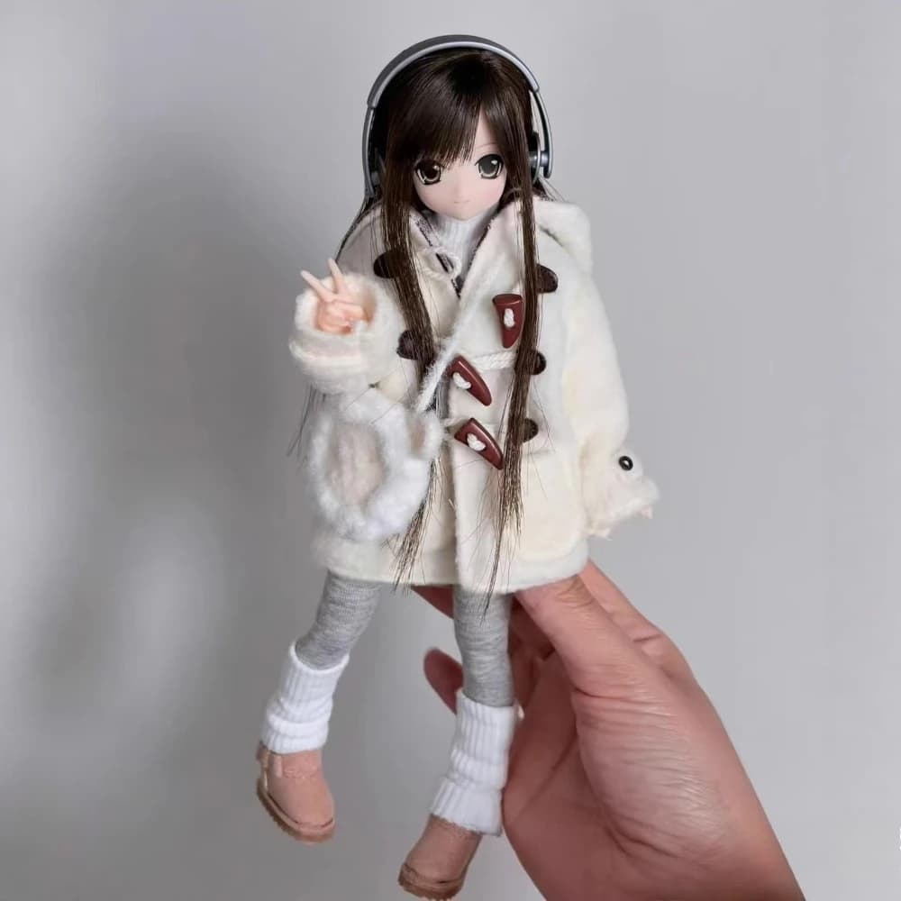 1/6 Doll's Clothes Suit for Azone Ob24 Ob22 Blyth Doll Coat+undershirt+pantyhose+sock Covers+scarf Doll Accessories, No Doll