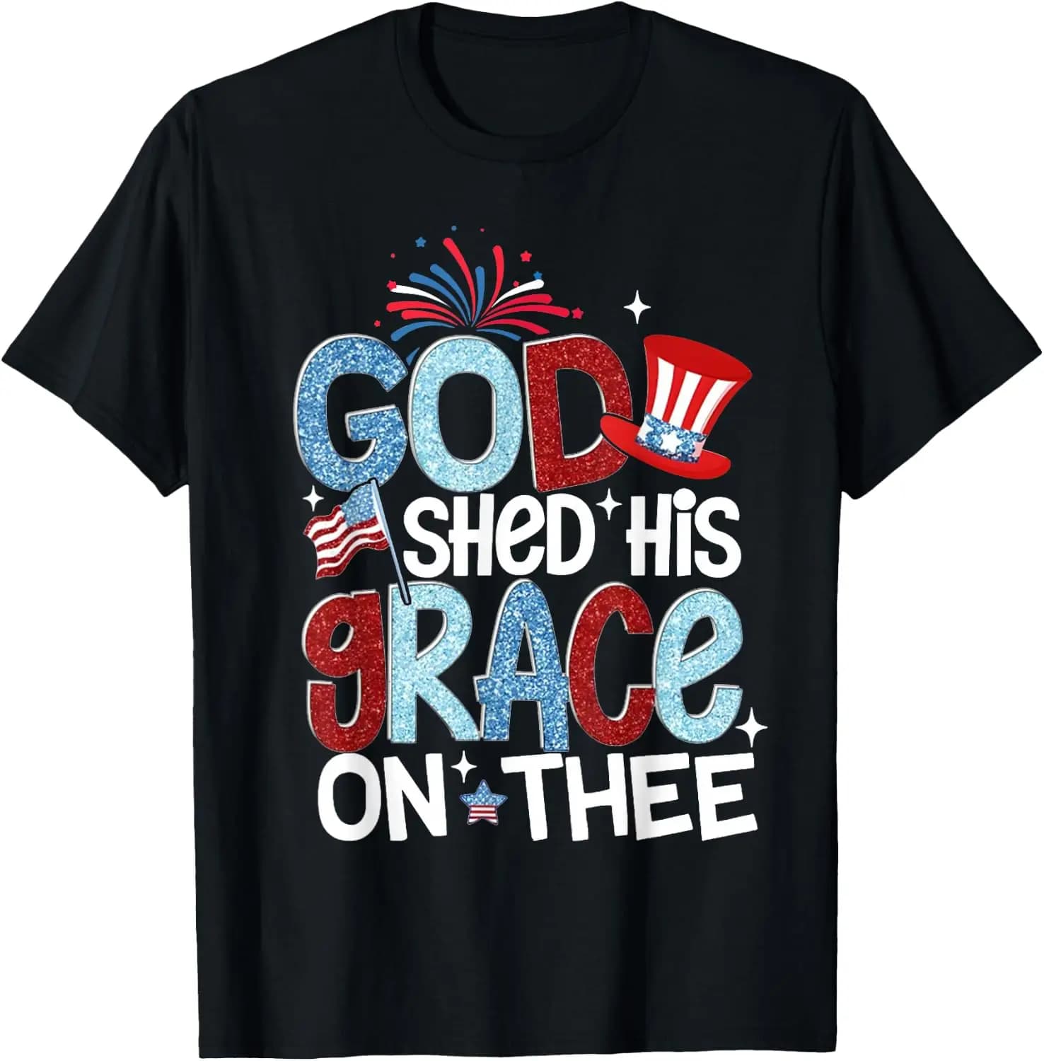 America God Shed His Grace On Thee 4Th Of July Men Women Kid T-Shirt Retro,Colorful,Funny,Art