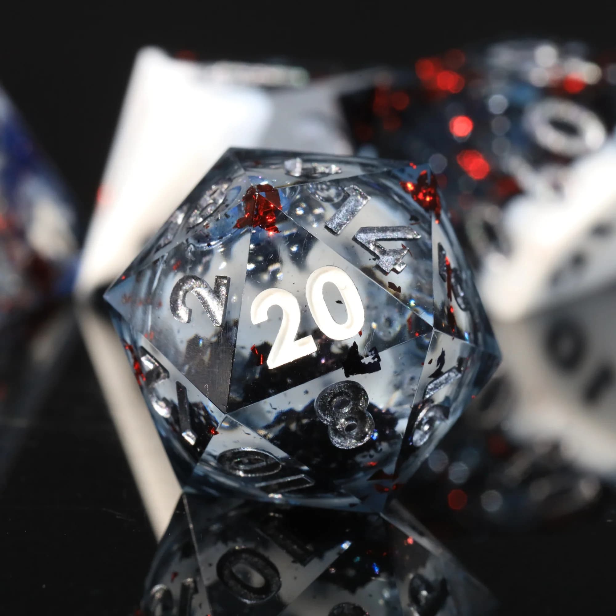 MINI PLANET Polyhedral Liquid Core dadi Set resina DND dadi con bordo tagliente D6 D20 dadi per D & D RPG gioco da tavolo dadi accessori