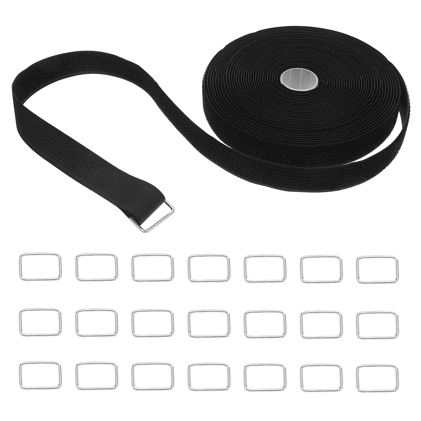 1 set di fascette per cavi riutilizzabili, strisce con gancio e anello da 10 m, larghezza 2,5 cm, organizer regolabile per la gestione dei cavi - Nylon