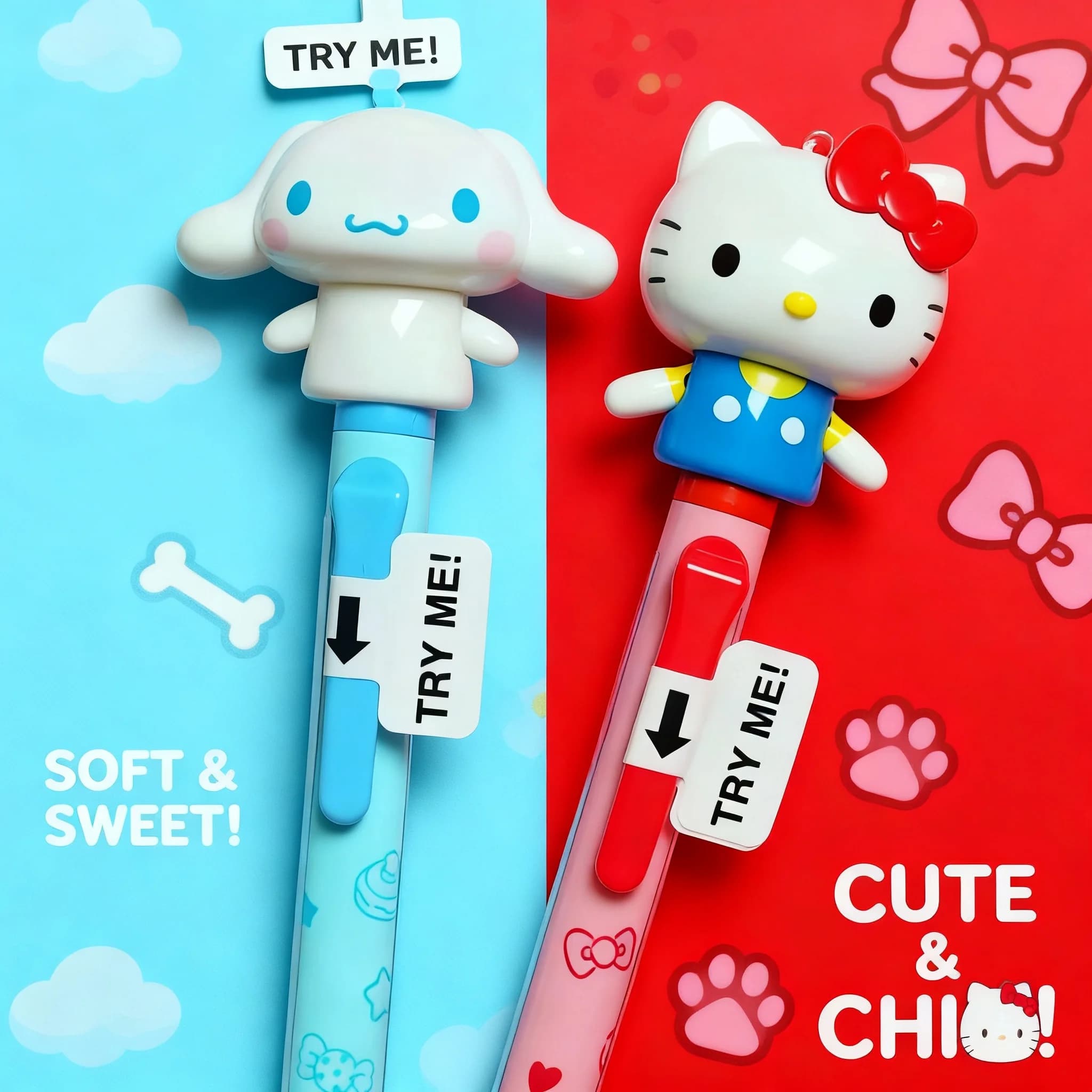 Sanrio Hello Kitty Cinnamoroll Kuromi My Melody Penna Gel con Design Divertente a Braccio Oscillante, Inchiostro ad Asciugatura Rapida, Regalo per Studenti