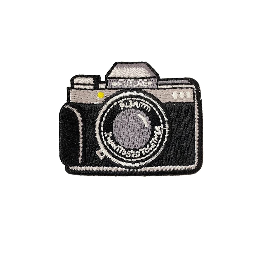 1 pezzo nero fotocamera ricamo toppe di riparazione borsa giacca jeans vecchio tipo termoadesivo per vestiti piumino adesivo