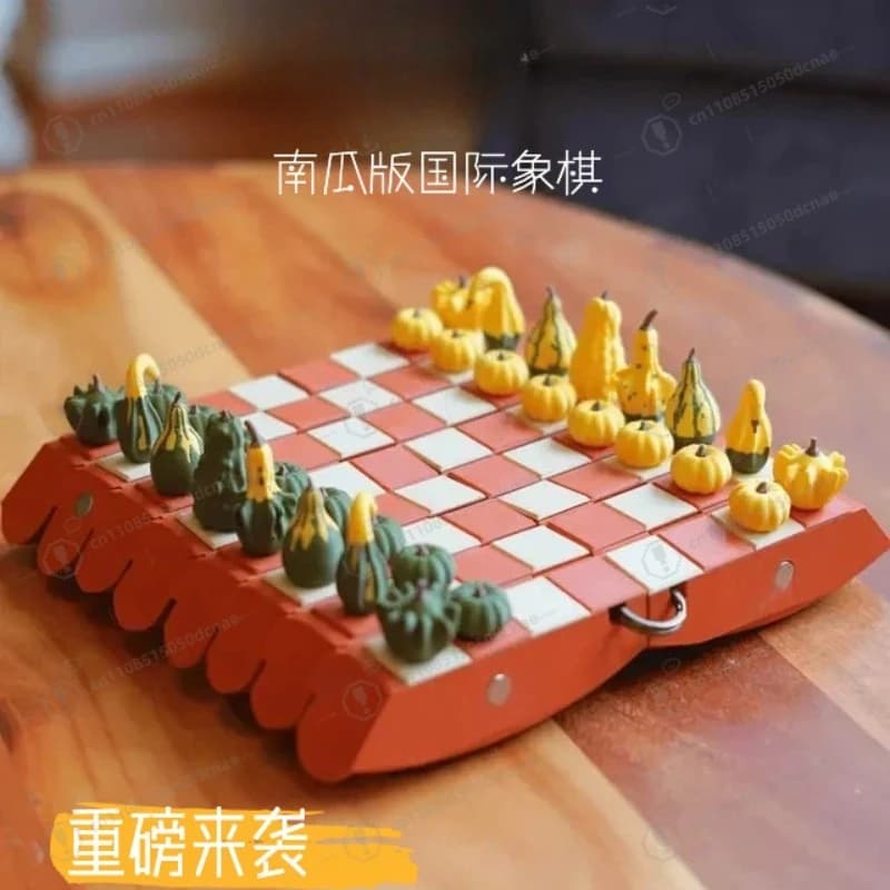 Zucca da collezione, scacchi, materiale ecologico, attrazione magnetica completa, backgammon multi-gioco