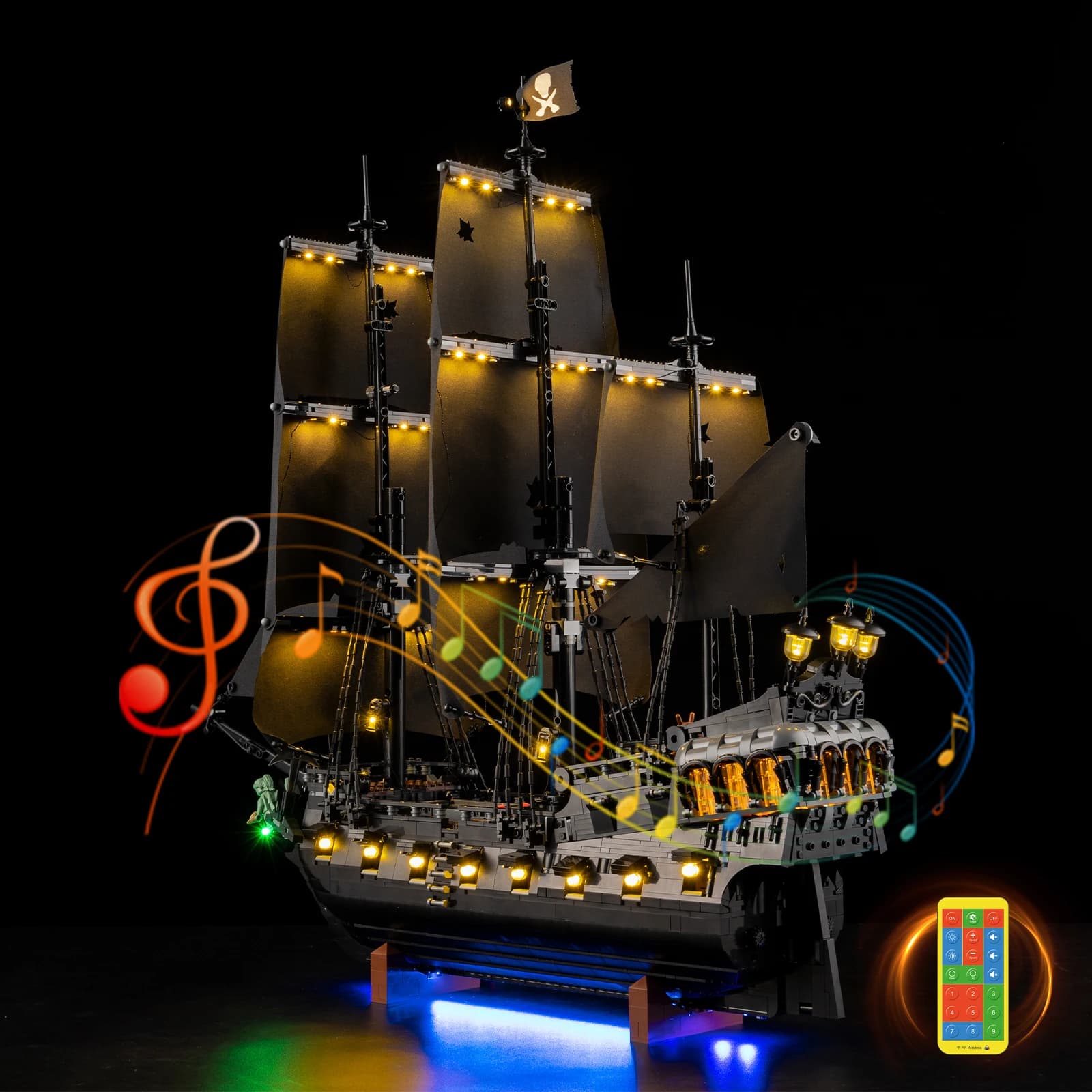 Set di illuminazione a LED senza modello adatto per LEGO Captain Jack Sparrows Nave pirata Caraibi Movie 10365 (escluso blocchi di costruzione)