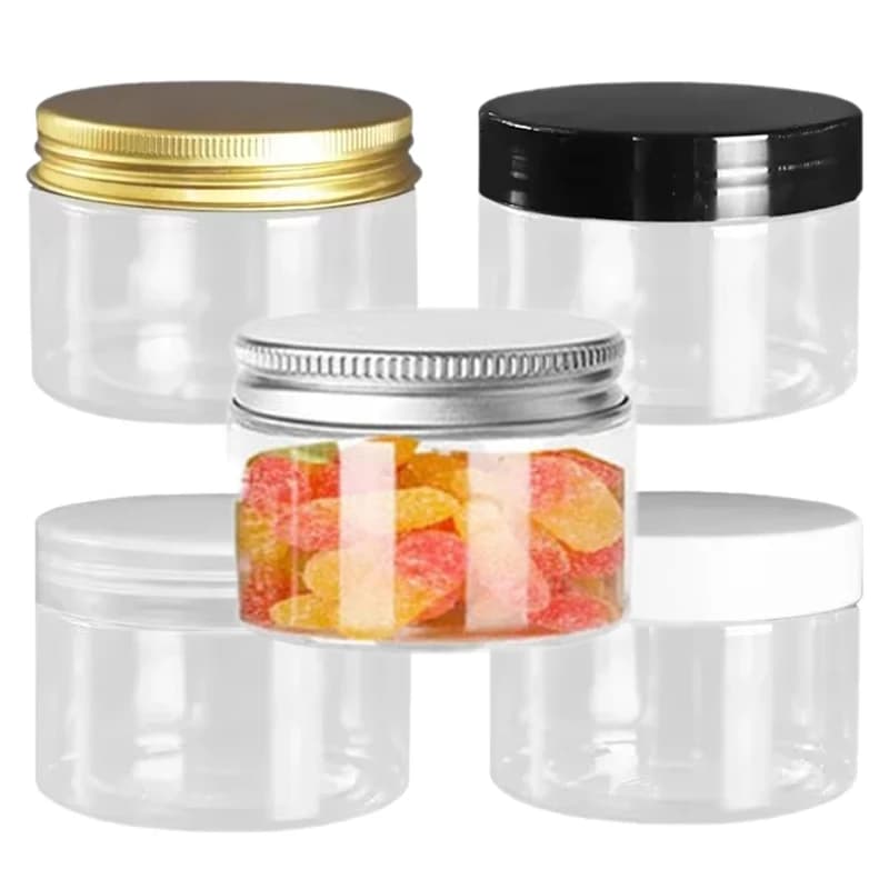 10Pcs 120ml Food Storage Jar with Lid Empty Plastic Sealed Jars Clear Candy Nut Bottle Cosmetics Containers Kitchen Organization