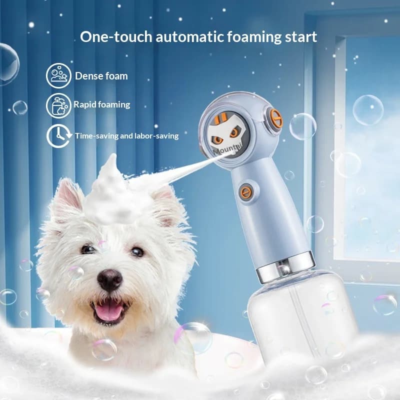 Nuovo Schiumogeno Automatico Ricaricabile per Animali Domestici, Generatore di Schiuma per Bagno Cani e Gatti, Macchina Portatile per Bolle di Shampoo per la Toelettatura