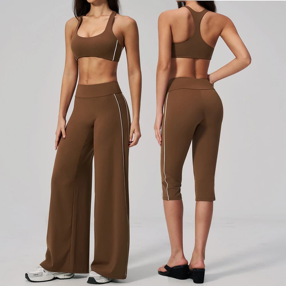 Completo Yoga Donna, Tuta Sportiva 2 Pezzi, Abbigliamento da Palestra, Corsa e Allenamento, Reggiseno Sportivo, Abbigliamento Atletico