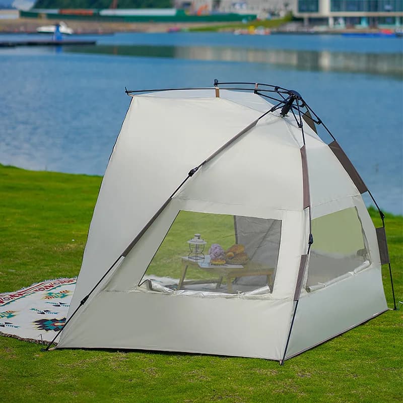 Tenda da Spiaggia Portatile ad Apertura Rapida in Tessuto Oxford per Campeggio, Picnic e Pernottamento per Bambini, Uso Interno/Esterno