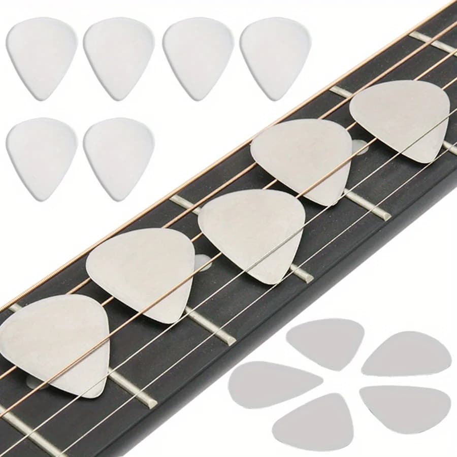 10Pcs 0.3mm Stainless Steel Guitar Picks, Durable Metal Plectrums for Acoustic/Electric Guitar, Ukulele & Bass ZSY