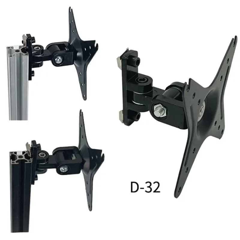 2 Axis Adjustable Wall Mount Monitor Bracket VESA 100 75 50mm Button Box Holder for Industrial Control PC Gaming Support