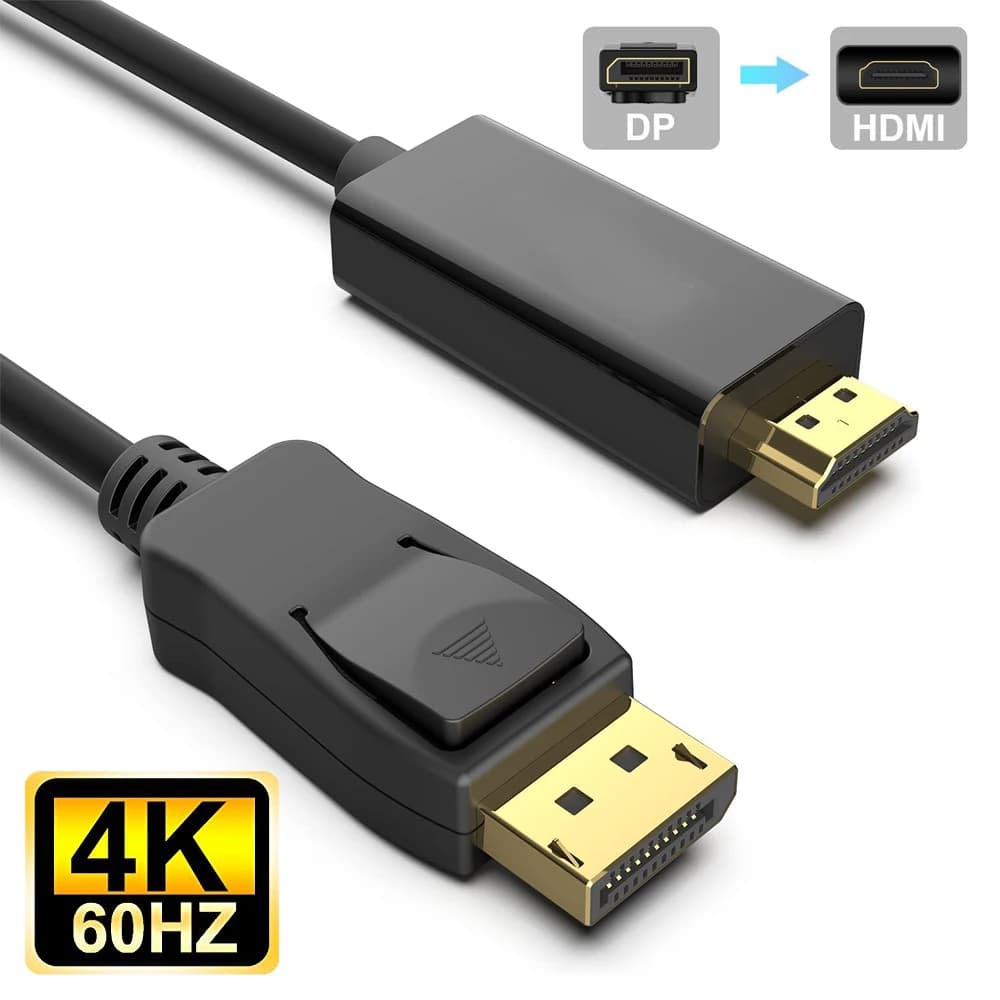 Navceker Displayport HDMI cable 4K 60Hz Display Port DisplayPort to HDMI Converter Adapter for Computer HDTV Projector