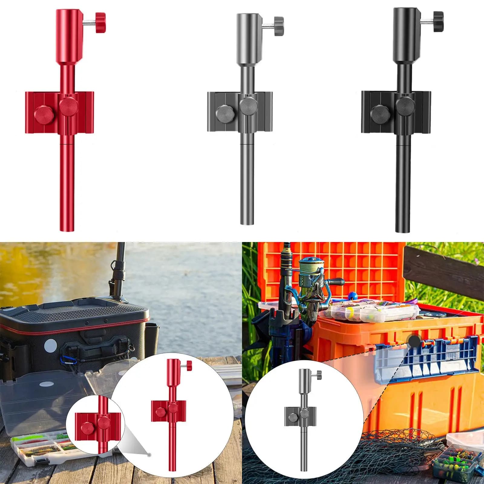 Bag holder for boxes, support for adjustable height fishing equipment, fishing bag holder for travel, salt water, dock, short line
