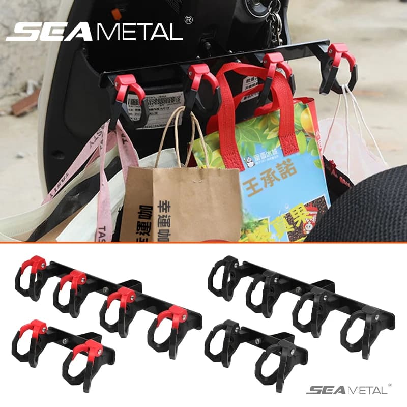 SEAMETAL Gancio Doppio per Moto, Gancio Multifunzionale Anteriore per Borsa Bagagli, Gancio Modificato per E-Bike, Accessori per Moto