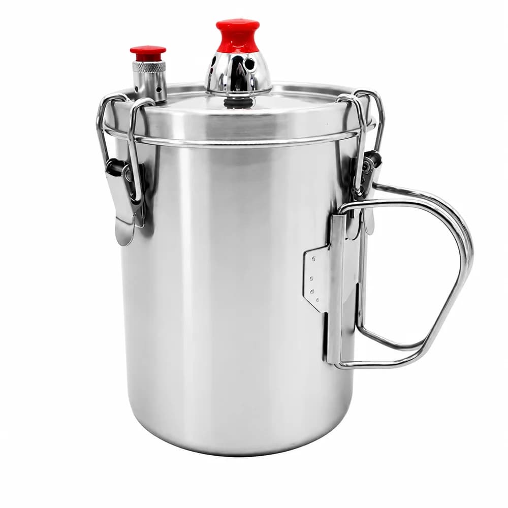 Ultra-light Mini Pressure Cooker 304 Stainless Steel with Folding Handle Outdoor Camping Solo Compact Portable Cooking Pot