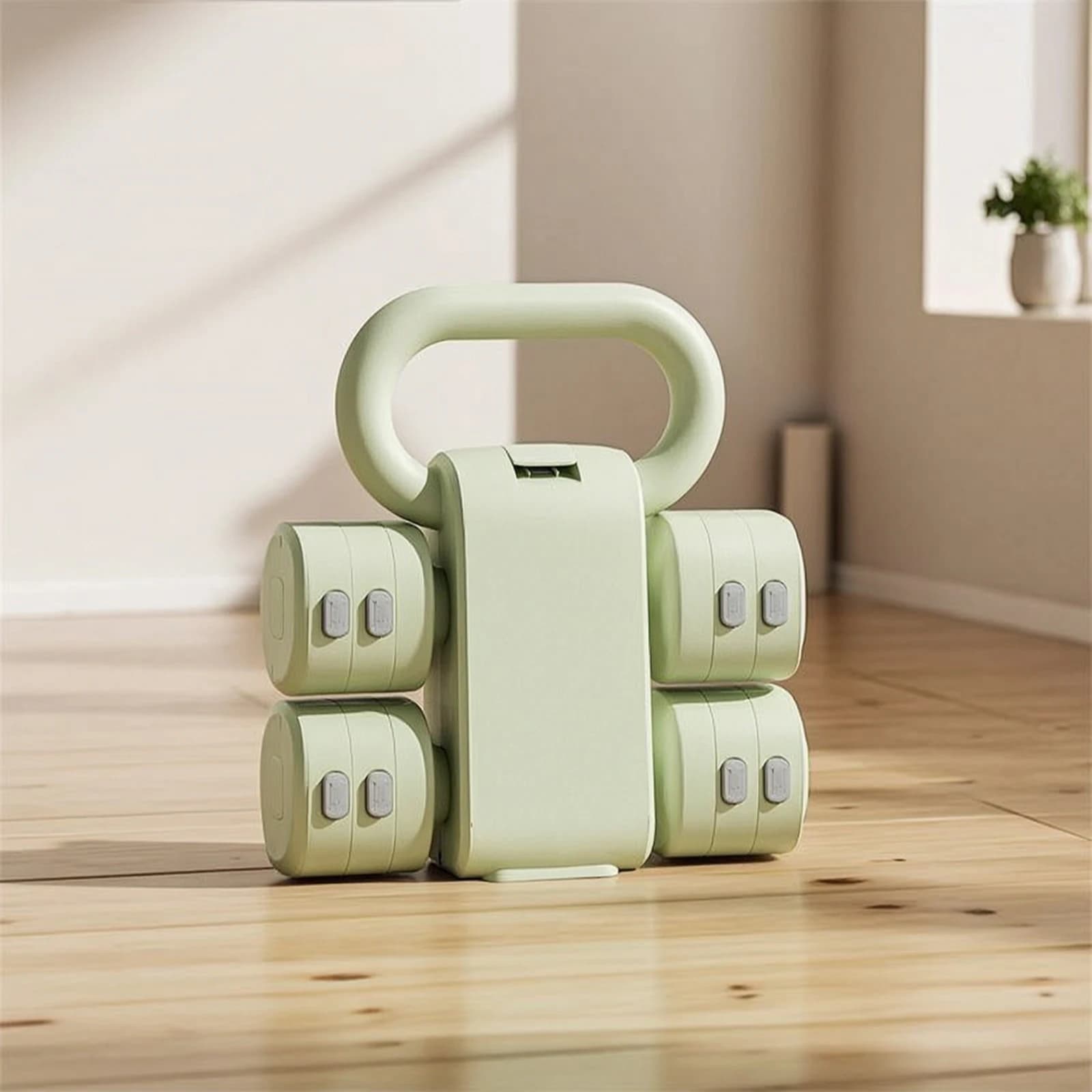 Dumbbell with Kettlebell Handle 2-in-1 Adjustable Dumbbell Adjustable Kettlebell Compact Unrestricted Weights Multifunctional