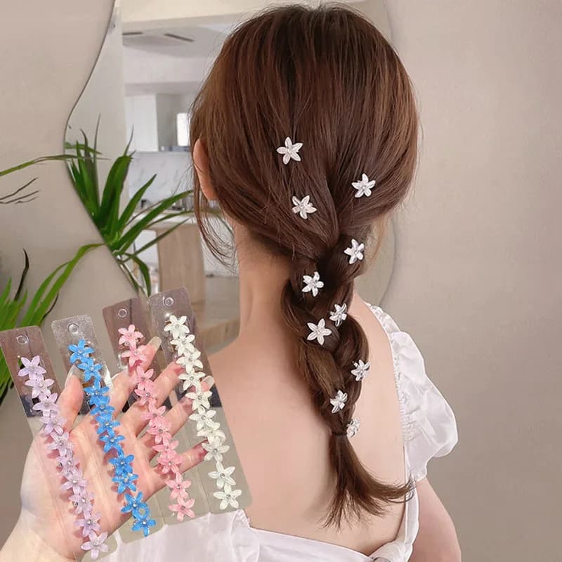 10/40PCS Set Clip di Capelli Capelli Intrecciati Piccolo Fiore Bottoni Per Capelli Tornante Ragazza Carino Copricapo Ragazza Mini Artiglio Dei Capelli Accessori Per Capelli