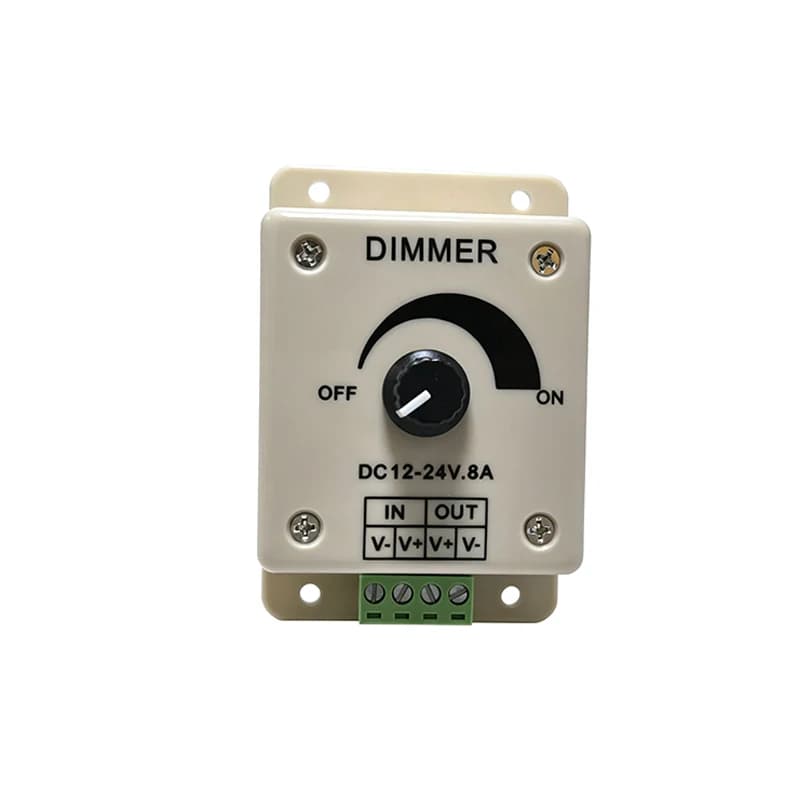 Dimmer Monocromatico a Manopola 12V 24V 8A/30A, Interruttore Dimmer LED Rotante per Controller LED