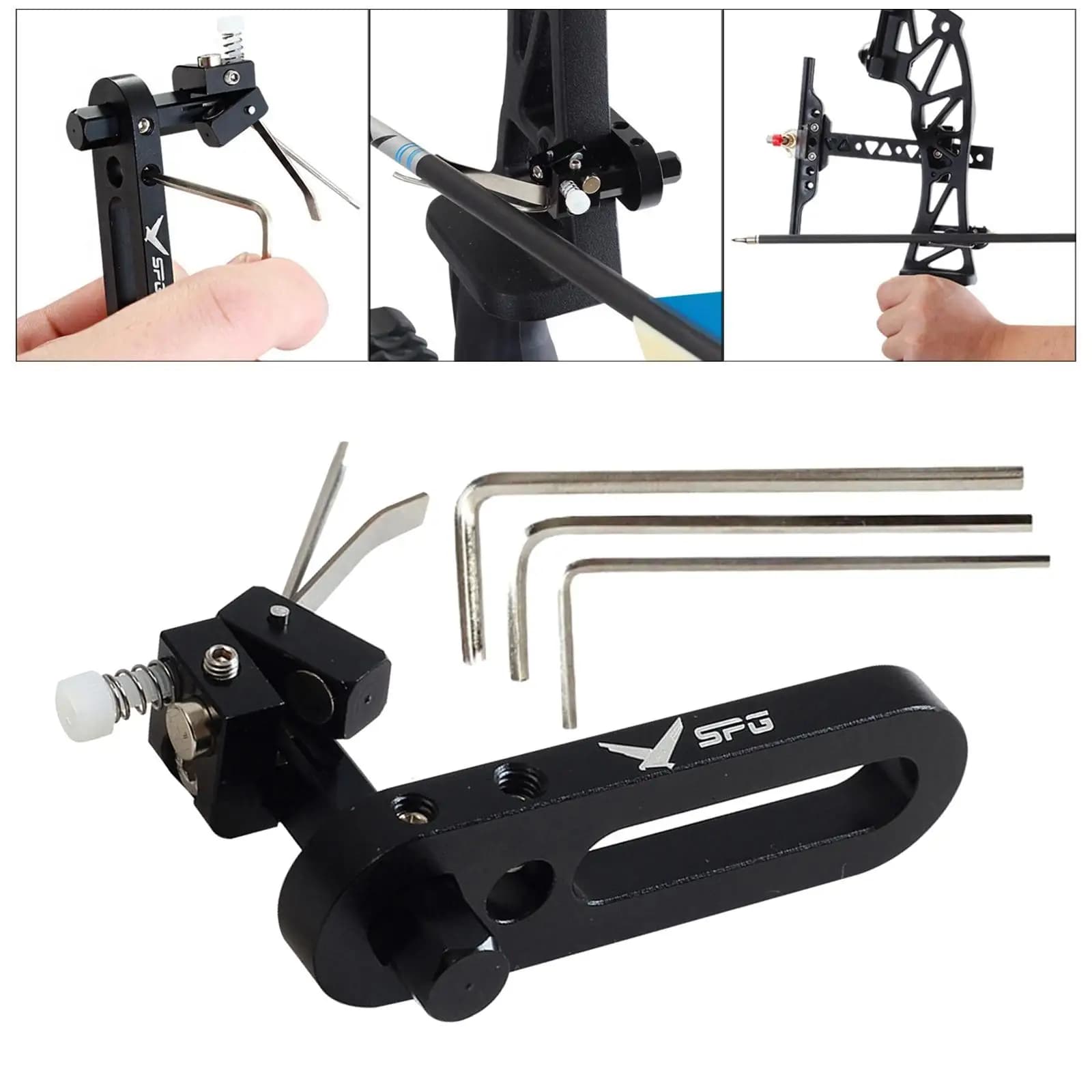 Recurve Bow Arrow Rest Aluminum Alloy Stable Stick on Riser Hunting Shooting Accessory for Outdoor Target Practice