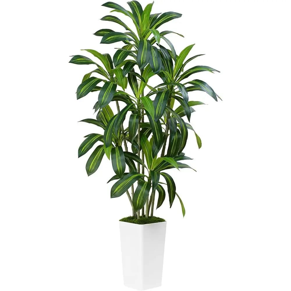 Dracena Artificiale Alta 1,8 m con Foglie Realistiche - Pianta Tropicale in Vaso per Casa o Ufficio, Decorazione Interna/Esterna