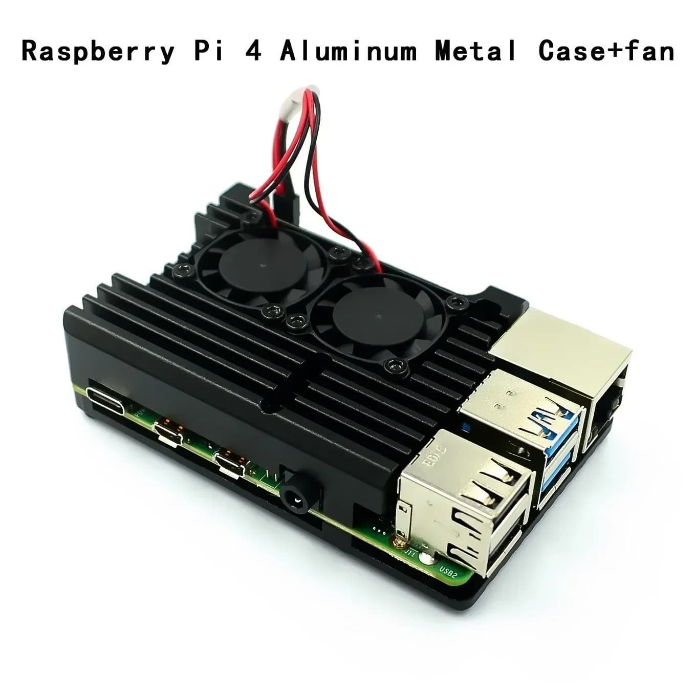 Suitable for RPI Raspberry Pi 4B 3B+ model Pi 4 3 B 3B Plus aluminium casing with double cooling fan metal casing