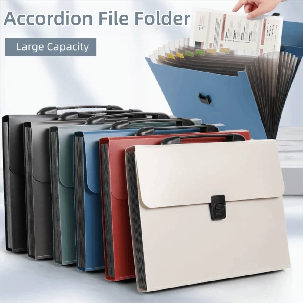 13 Layers Accordion File Folder Large Capacity Waterproof Document Storage Bag Multifunctional Portable a4 Document Holder