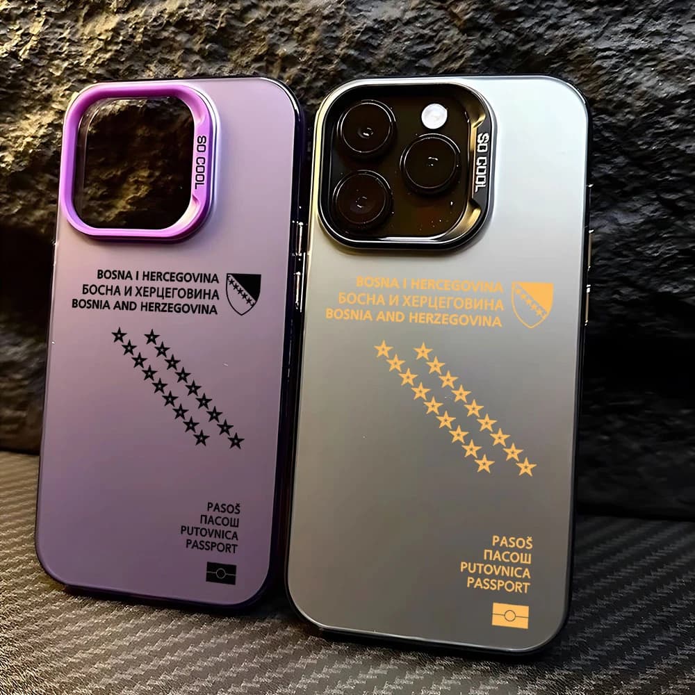 Custodia per passaporto Bosnia ed Erzegovina per iPhone 16 15 14 13 12 11 Pro Max X XR XSMAX 8 7 Plus Cover posteriore antiurto opaca