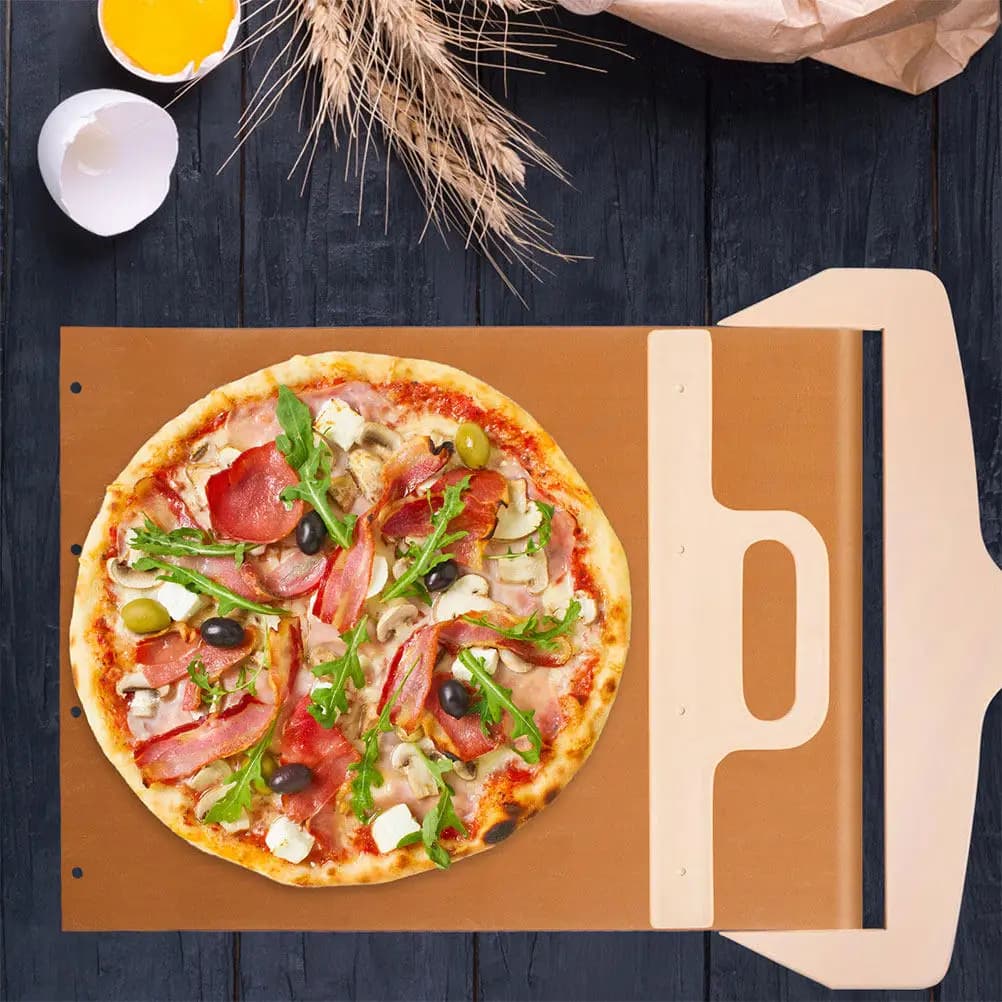 2Pcs Heat-Resistant Pizza Peel Cloth Sliding Non-Stick Baking Mat Reusable High Temp Pizza Transfer Liner Oven Use