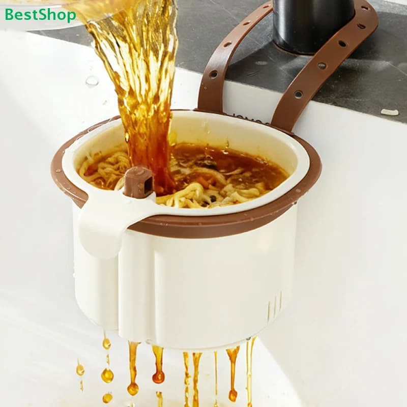 ♥ Cestello di scarico per lavello da cucina sospeso per uso domestico: separa residui alimentari, foglie di tè e rifiuti da cucina