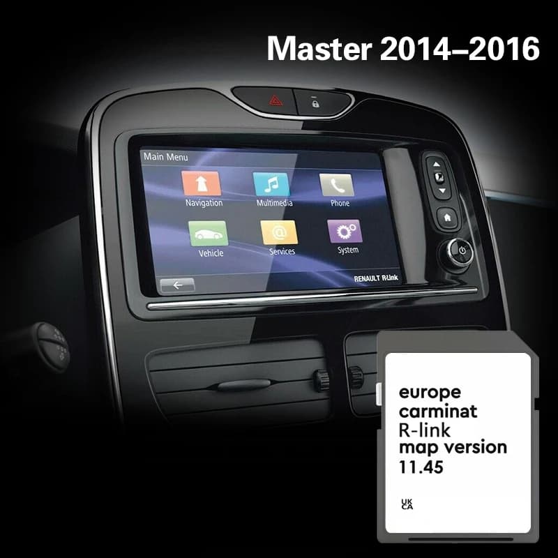 Scheda GPS SD con Mappe di Lettonia, Melta e Portogallo per Renault Master 2014-2016, Versione R-LINK 11.45