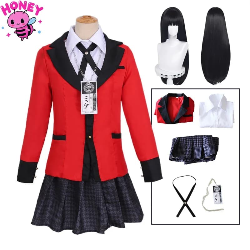 Anime Jabami Yumeko Cosplay Costume Coat Shirt Skirt Breastpiece Japanese School Girls JK Uniform Halloween Carnival Costumes