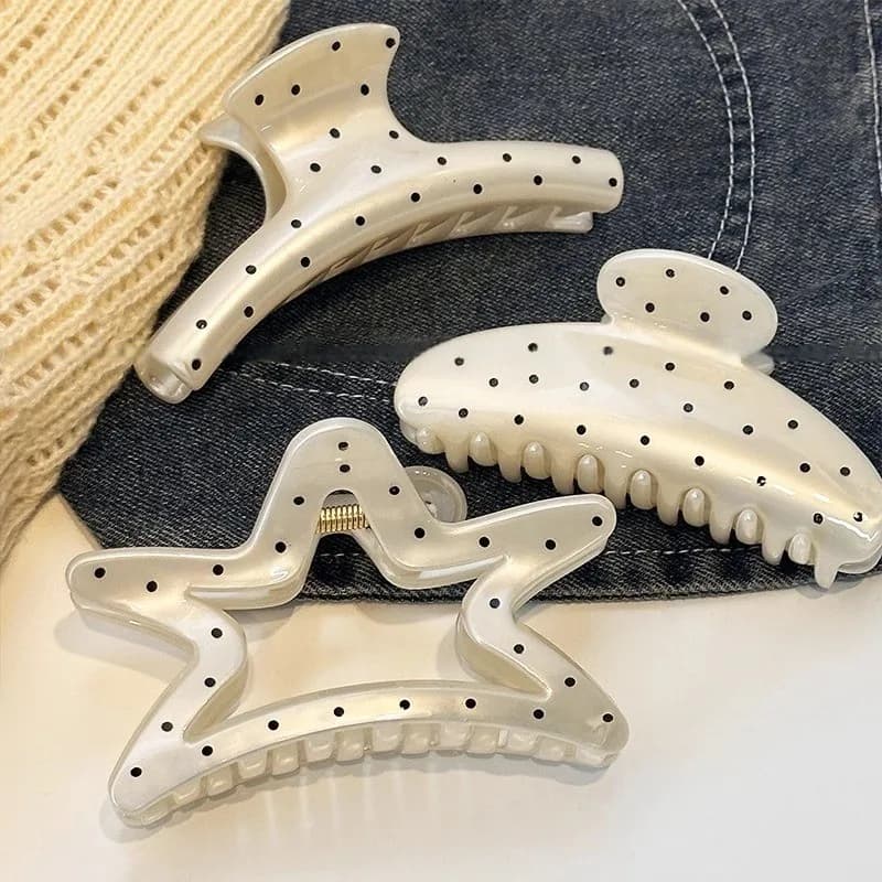 Fermaglio per capelli versatile a pois Fermaglio per capelli femminile con squalo Accessori per capelli dolci alla moda