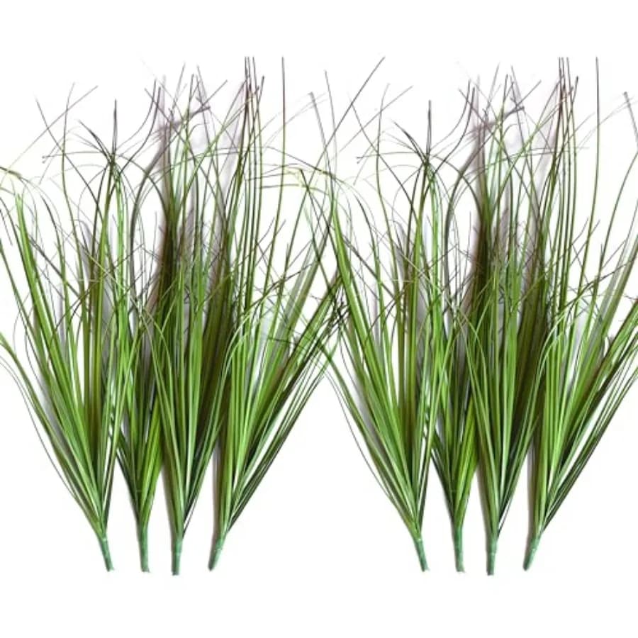 8PCS Artificial Plants, Shrubs Wheat Grass Greenery Stems for Home Decor, Fake Tall Grass Plant for Outdoor Indoor Decor