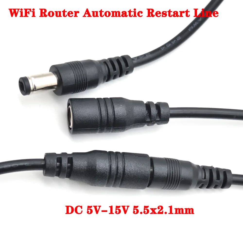 50pcs 24Hours DC 5V-15V For Timer Reset Automatic Restart Power Supply Cable For Wireless-Router WiFi Bridge Repeater Modem