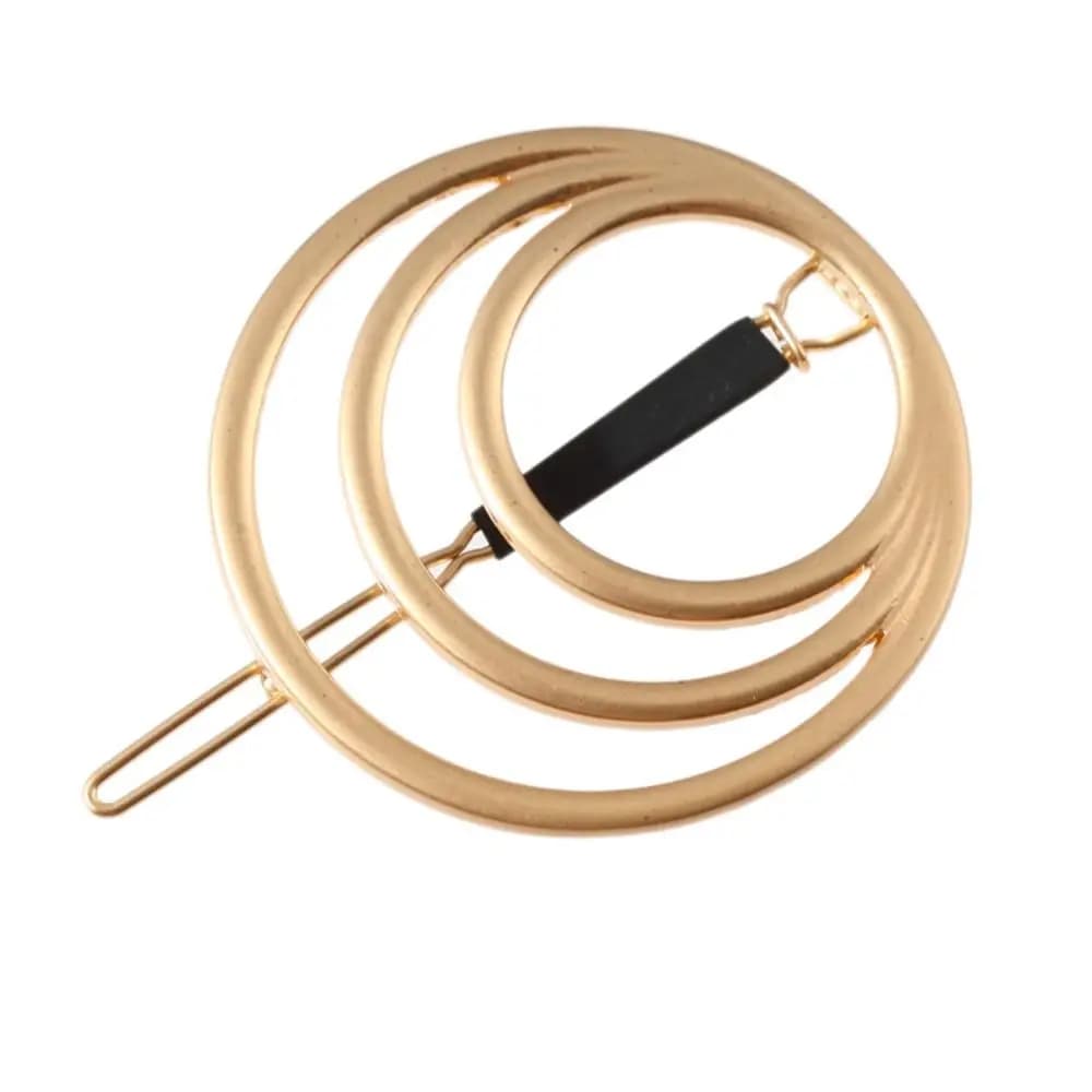 New Gold Metal Hair Clips Circle Silver Round Barrettes Hair Accessories Vintage Geometric Hairpin Women