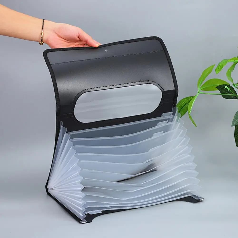 Multi-layer Expanding File Folder Organizer Waterproof PVC Accordion File Pouch Flip-Top File Folder for Office School And Home