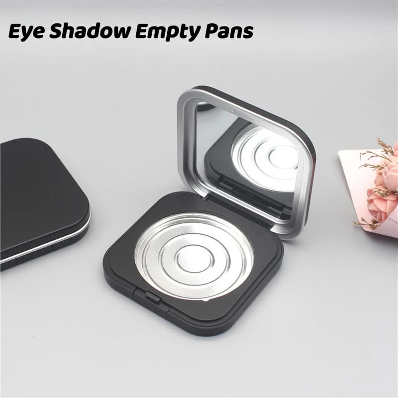 Vacuum Container for Fard in Powder, Portable Replacement Box with Magnetic Clasp and Mirror, Umbrella Container, Cosmetics and Makeup Case