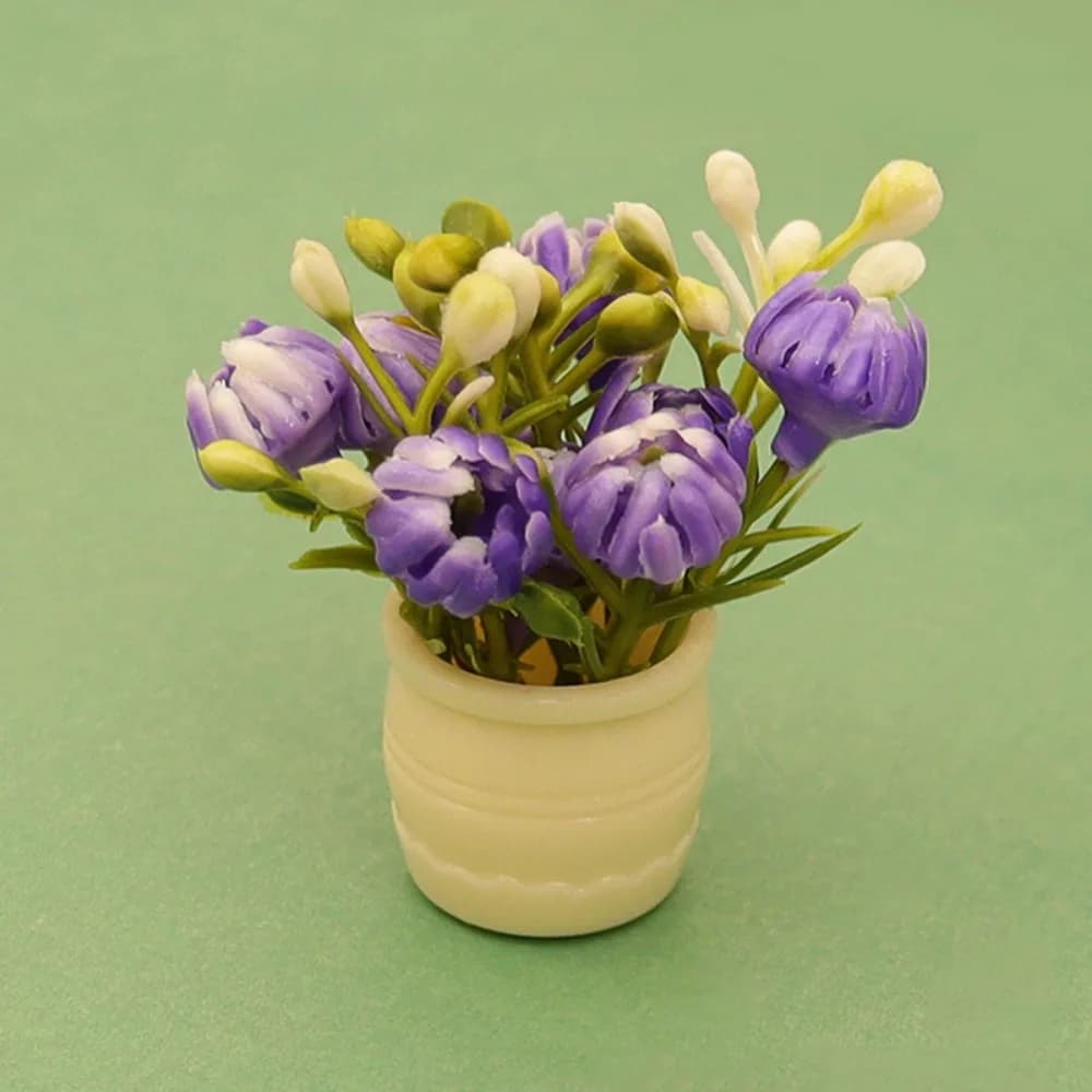 1:12 Dollhouse Miniature Simulation Vase Multistyles Mini Green Luo Plant Plastic Finished Flower Vase Potted Plant