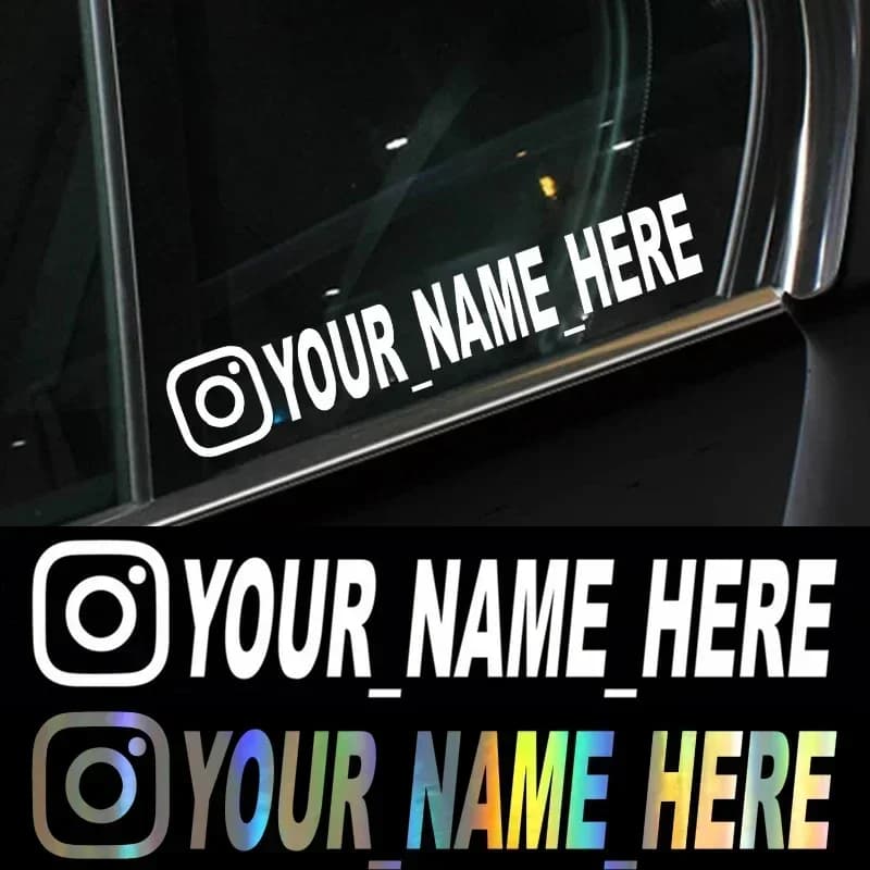 Username Custom Instagram Decalcomanie Vinyl Moto for Instagram FACEBOOK Customization Needs Memories Car Sticker