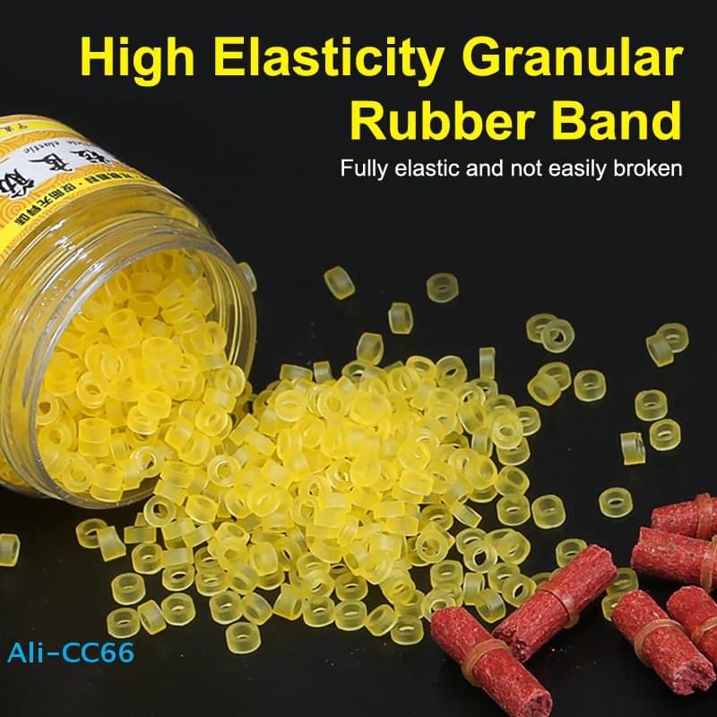 【C】1 Set Clip per esca a vite senza fine Pesca legata a mano con elastici granulari Esca per pellet Fasciatura Esche Anelli di gomma elastica