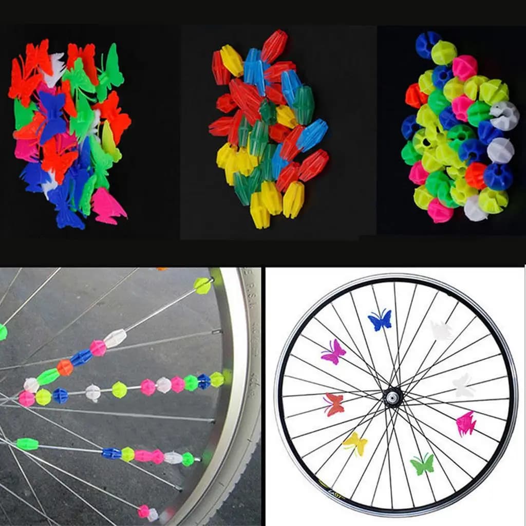 Assorted Bicycle Wheel Beads Plastic Spoke Gadgets Biking Accessories for Kids Mountain or Road Bikes